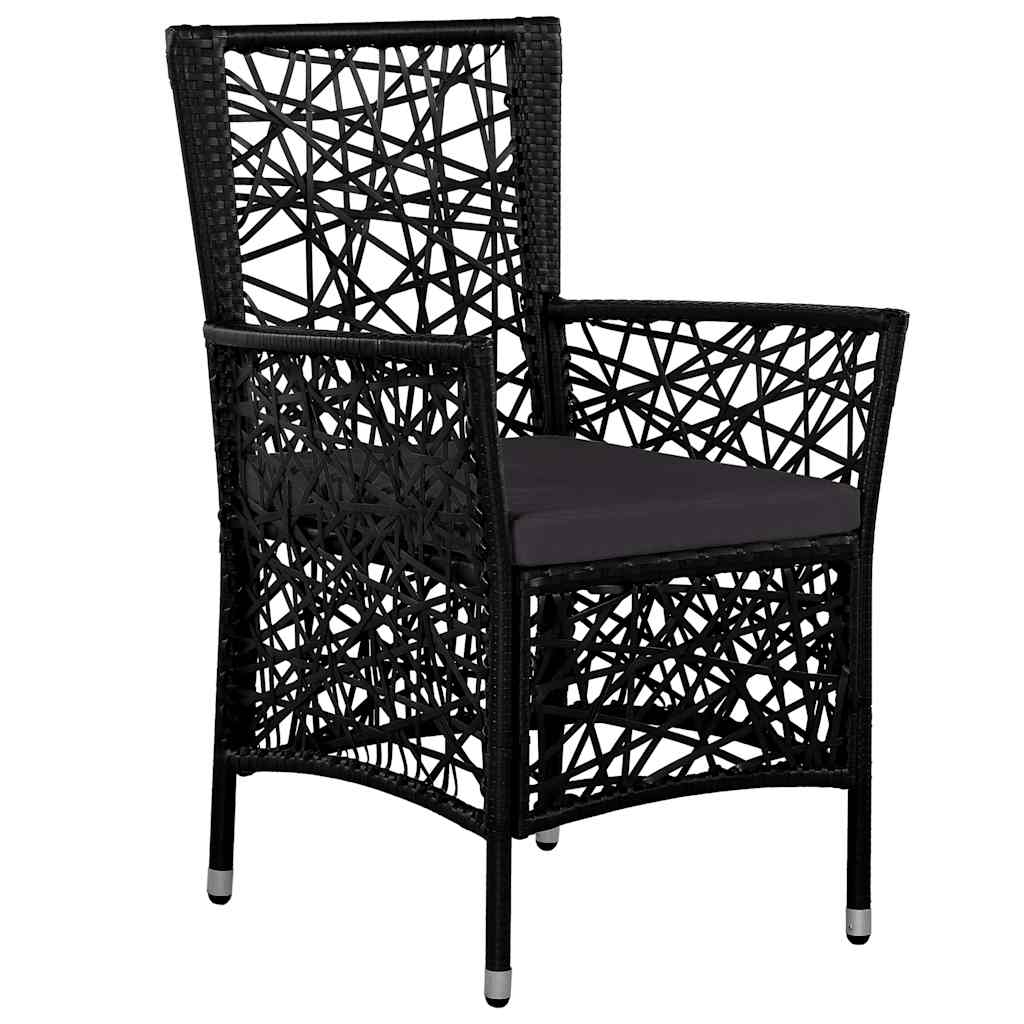 Set Mobili da Pranzo per Giardino 3 pz Nero