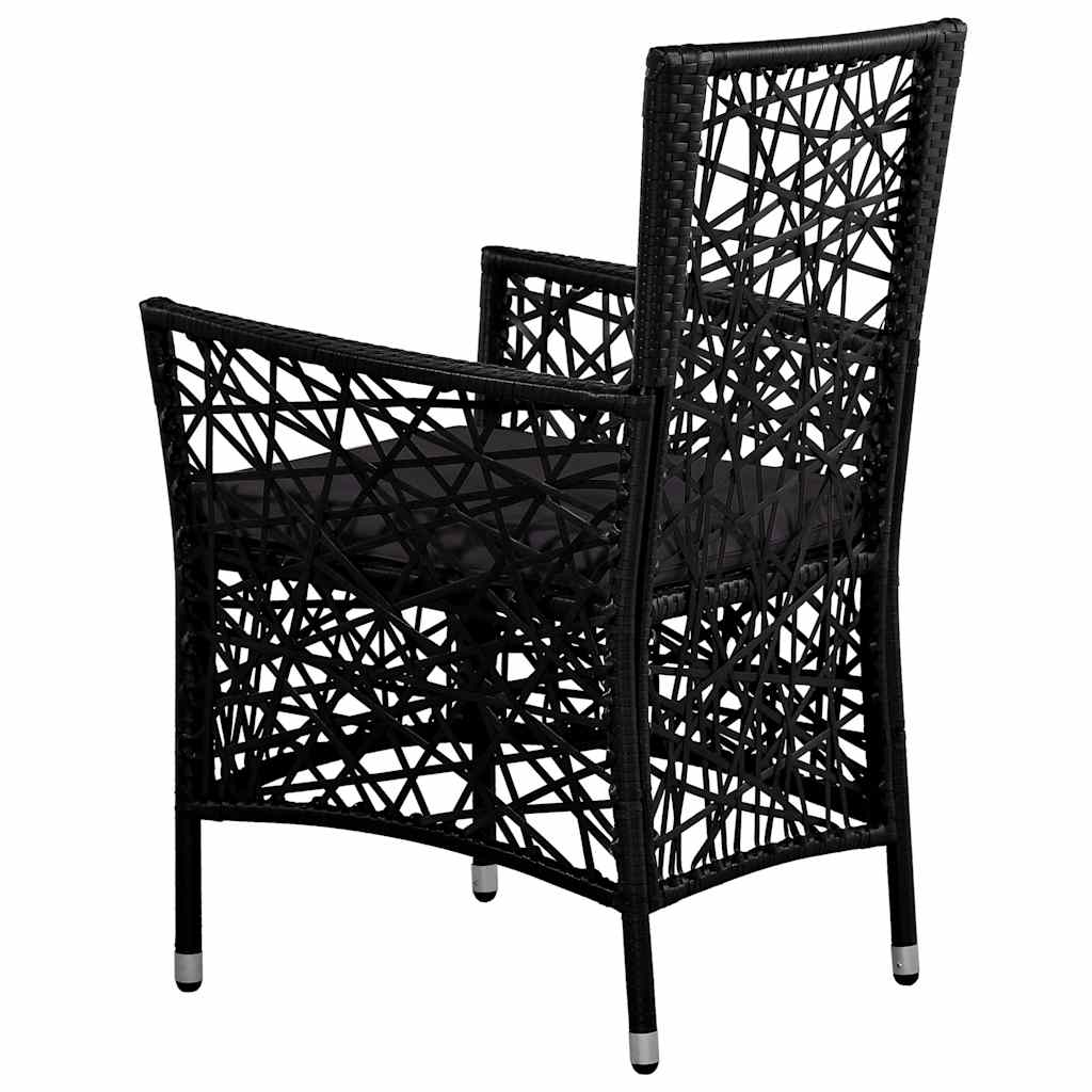 Set Mobili da Pranzo per Giardino 3 pz Nero