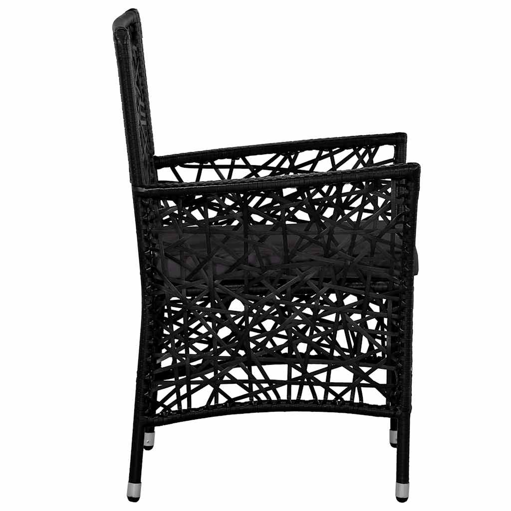 Set Mobili da Pranzo per Giardino 3 pz Nero