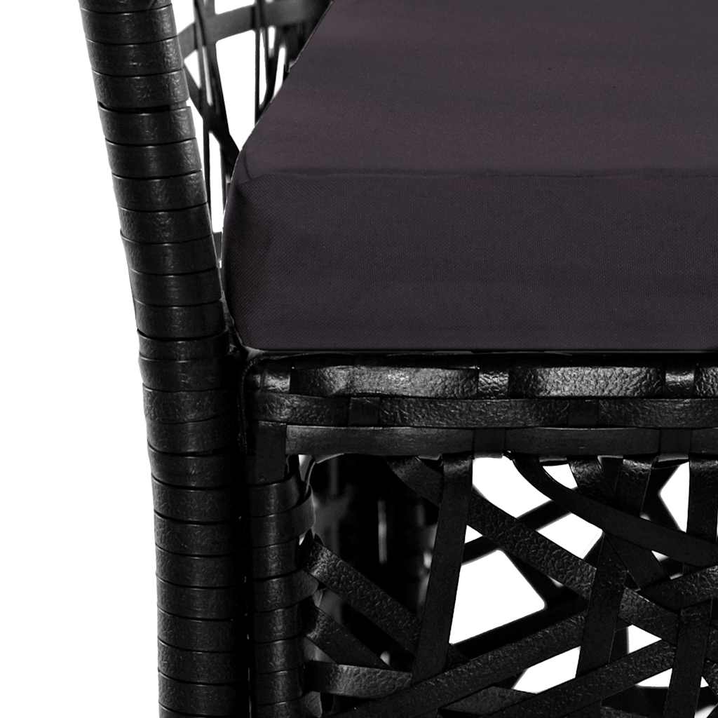 Set Mobili da Pranzo per Giardino 3 pz Nero
