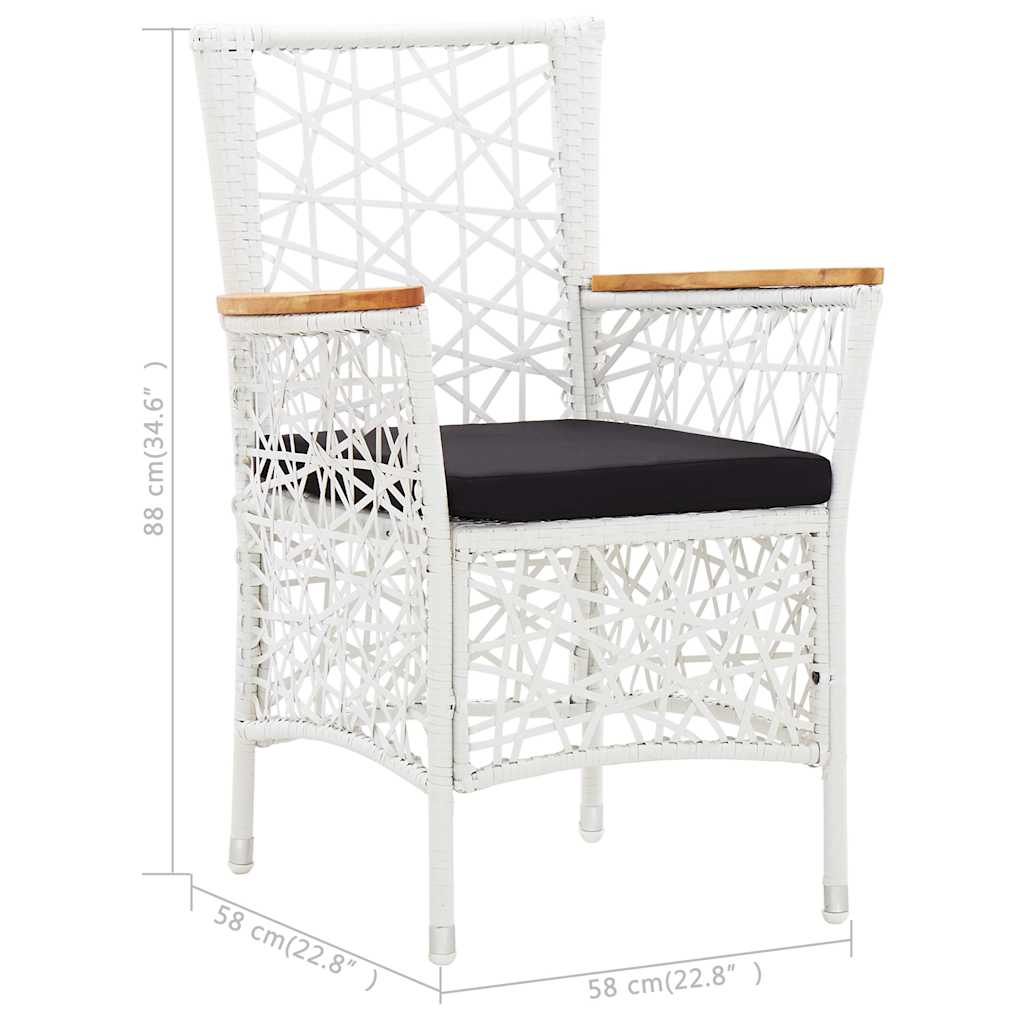 Set Mobili da Pranzo per Giardino 3 pz Bianco