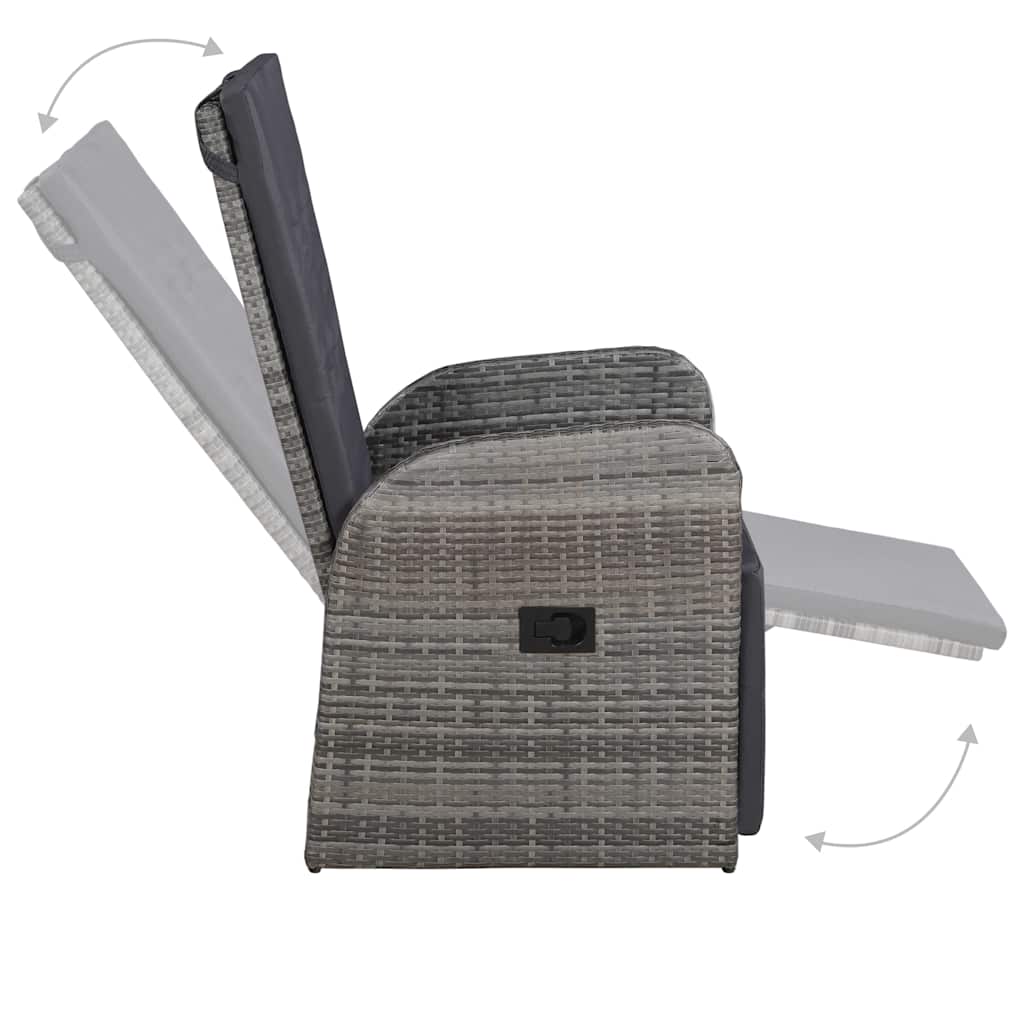 Set Mobili da Pranzo per Giardino 3 pz Grigio