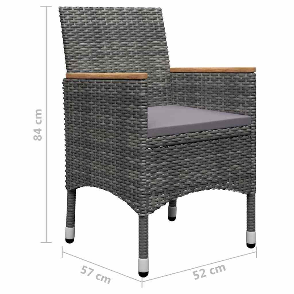 Set Mobili da Pranzo per Giardino 5 pz Grigio