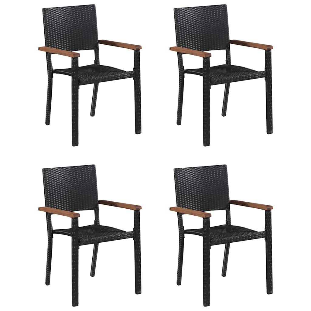 Set Mobili da Pranzo per Giardino 5 pz Nero