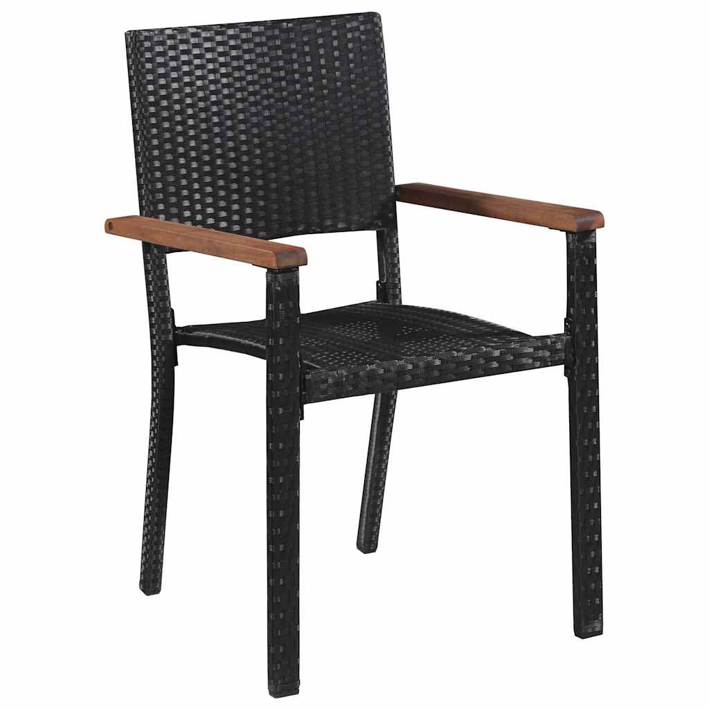 Set Mobili da Pranzo per Giardino 5 pz Nero