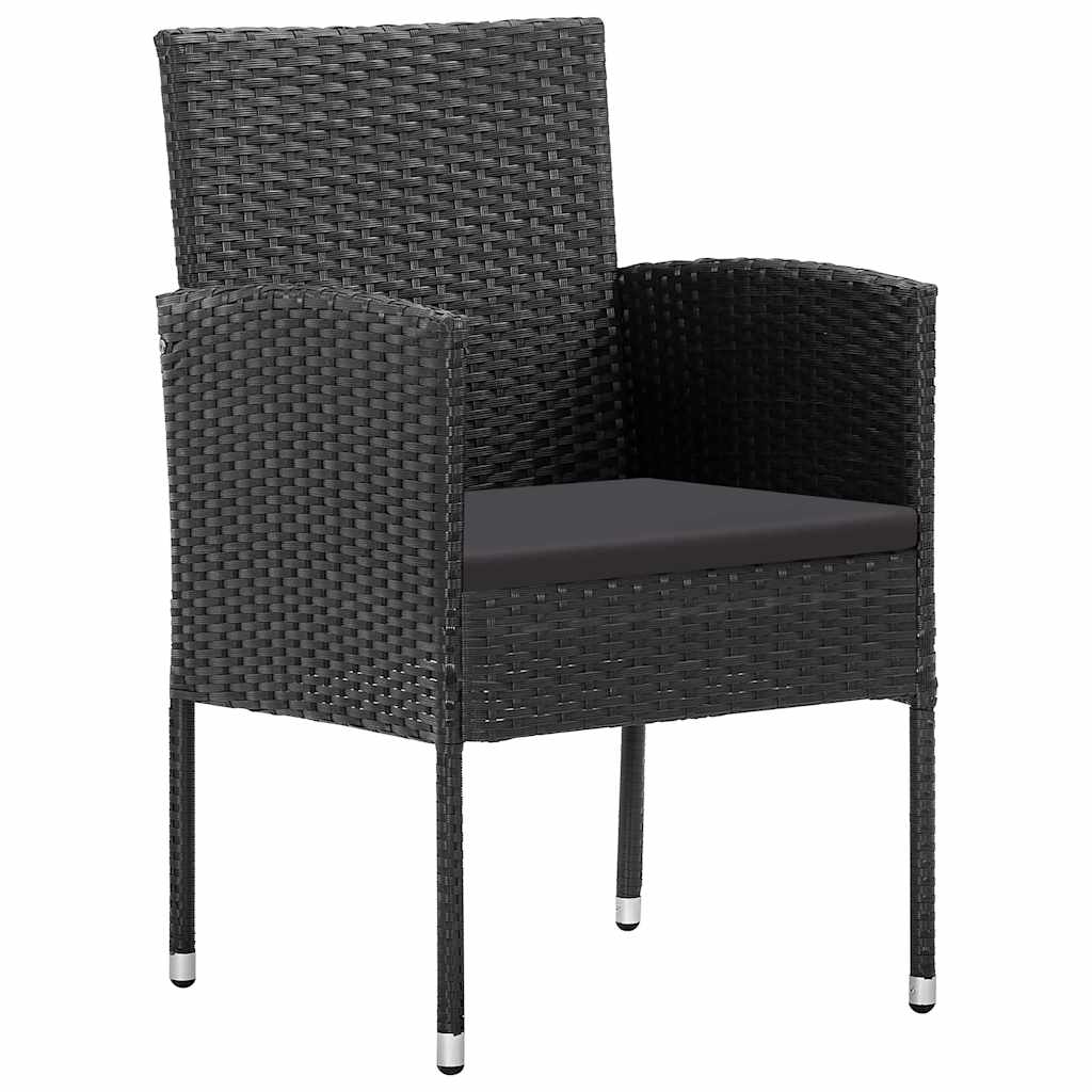 Set Mobili da Pranzo per Giardino 5 pz Nero