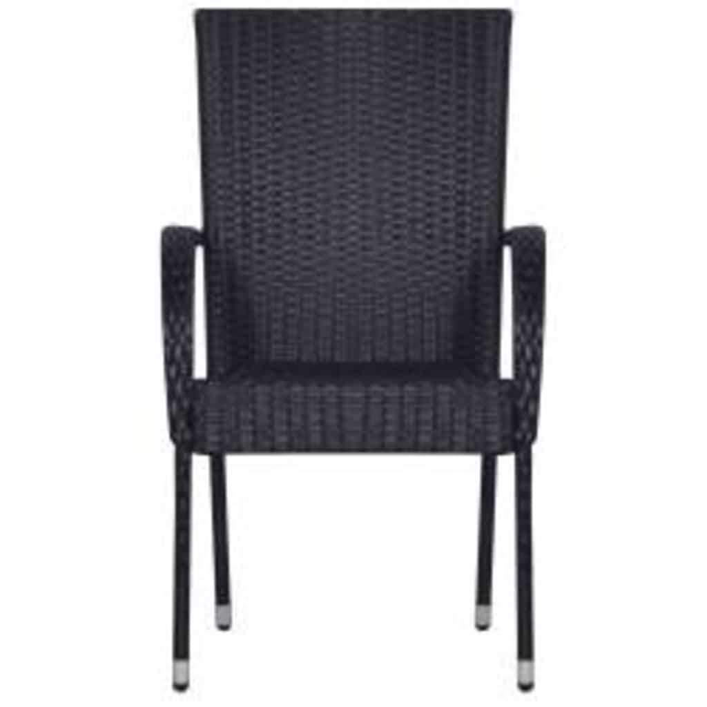 Set Mobili da Pranzo per Giardino 7 pz Nero