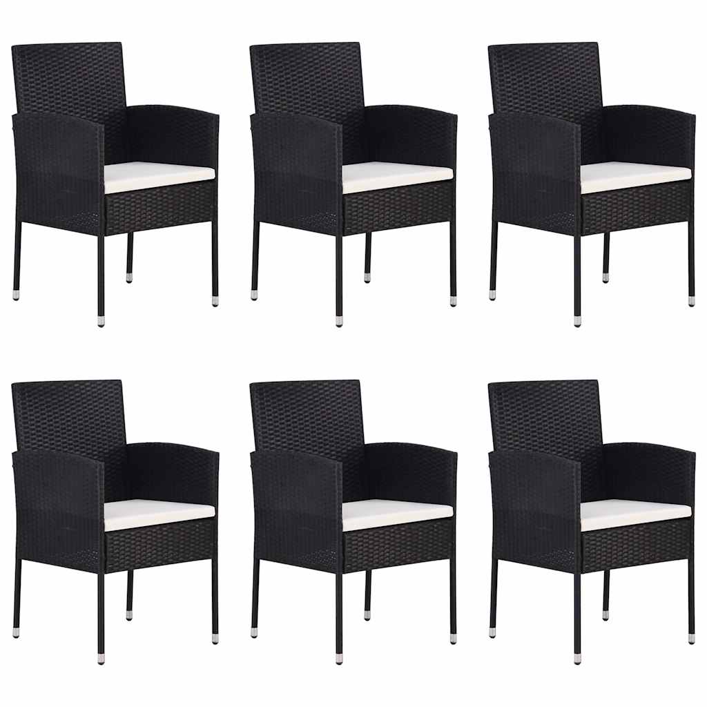 Set Mobili da Pranzo per Giardino 7 pz Nero
