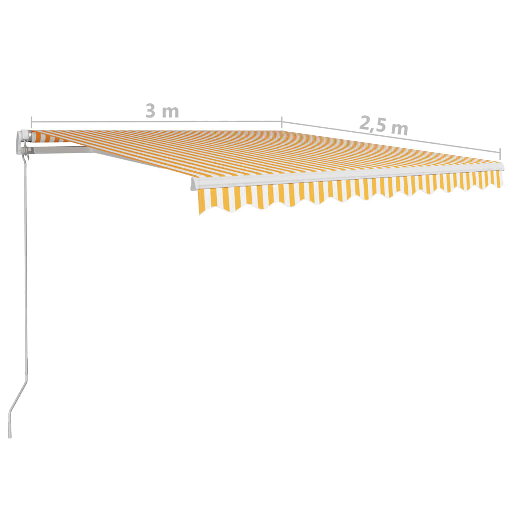 Tenda da Sole Retrattile Manuale 300x250 cm Gialla e Bianca