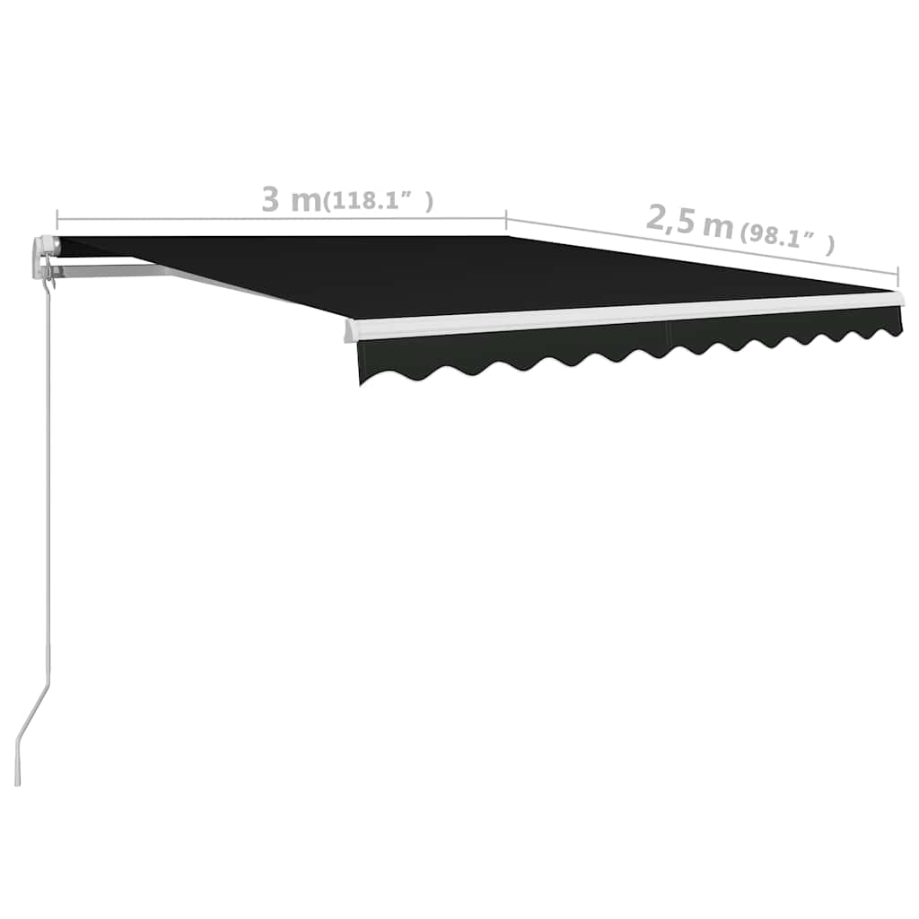 Tenda da Sole Retrattile Manuale 300x250 cm Antracite