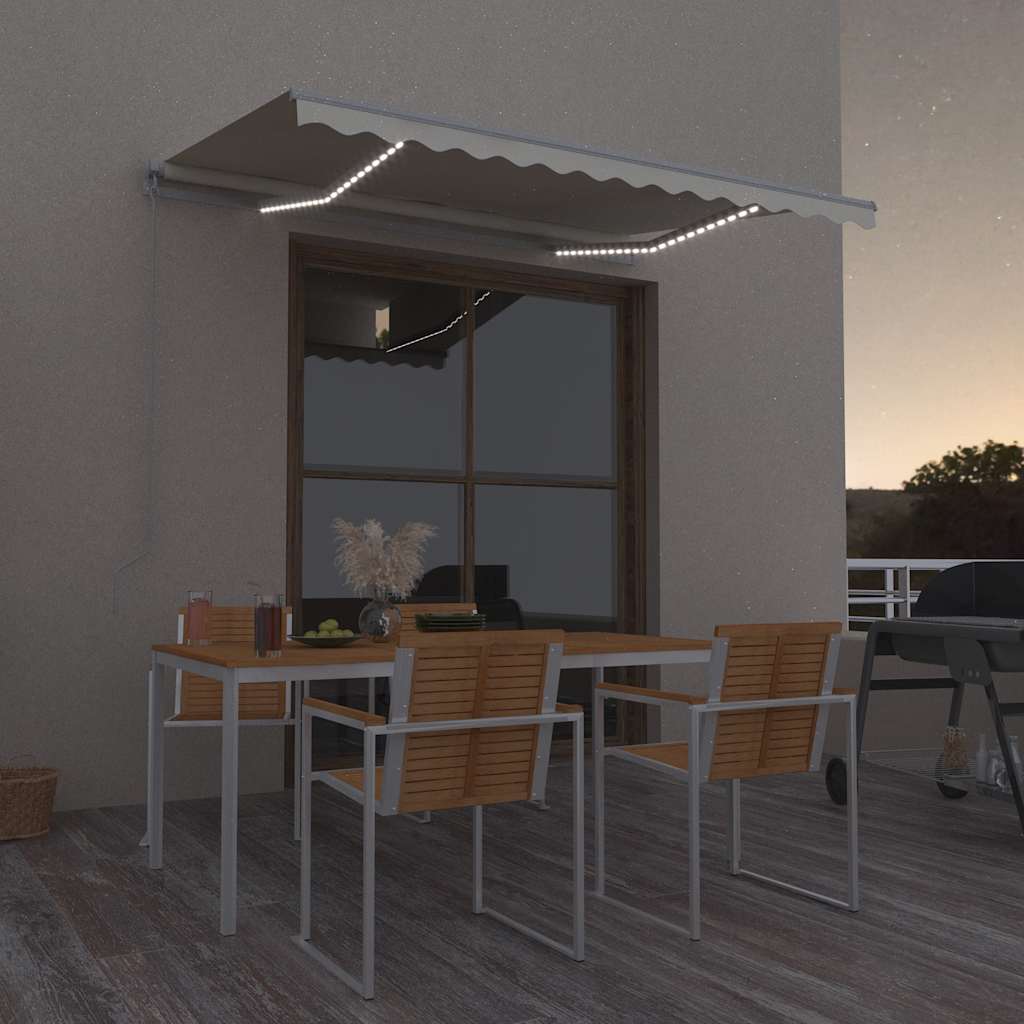 Tenda retrattile Crema 300 x 250 cm Tessuto e Alluminio
