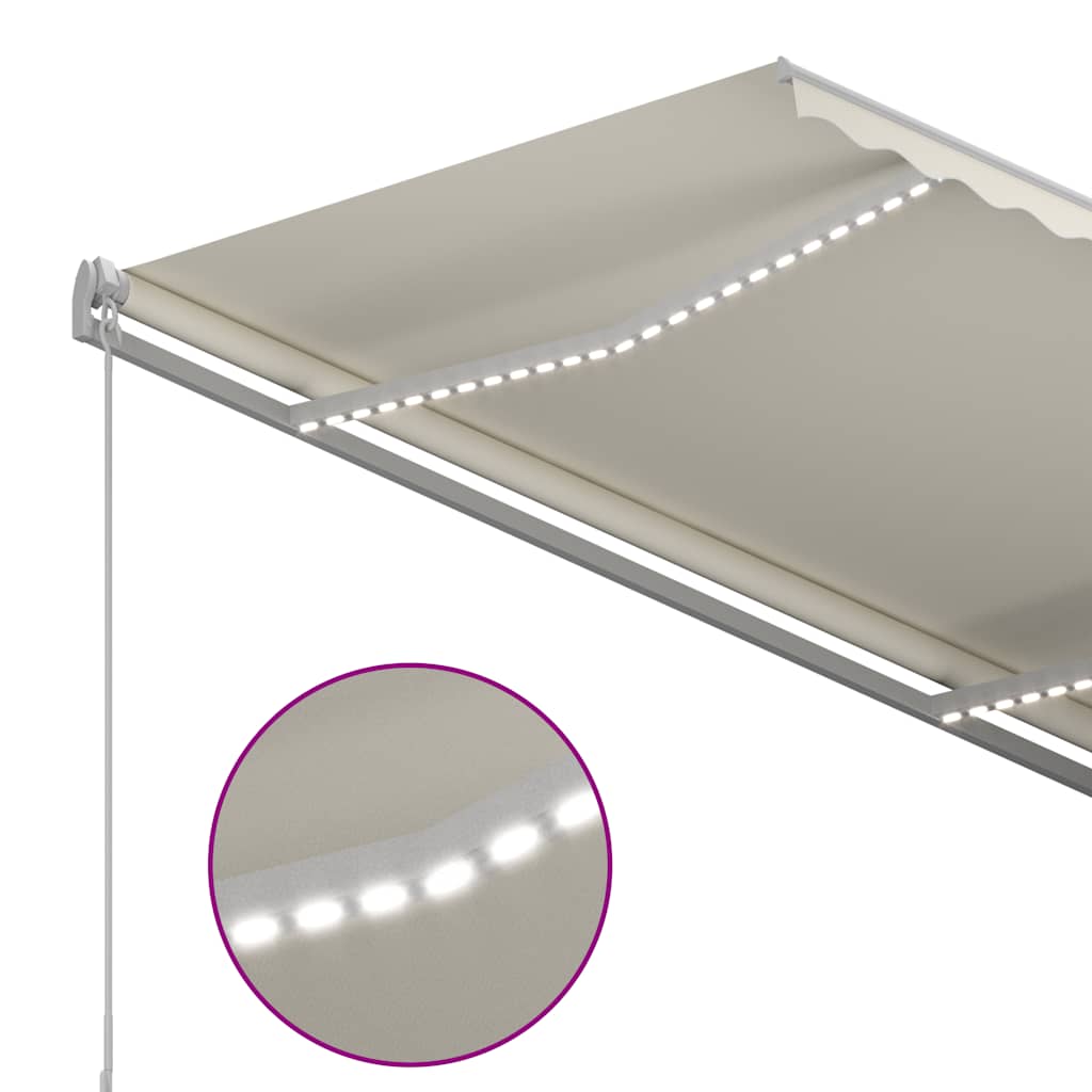 Tenda retrattile Crema 300 x 250 cm Tessuto e Alluminio