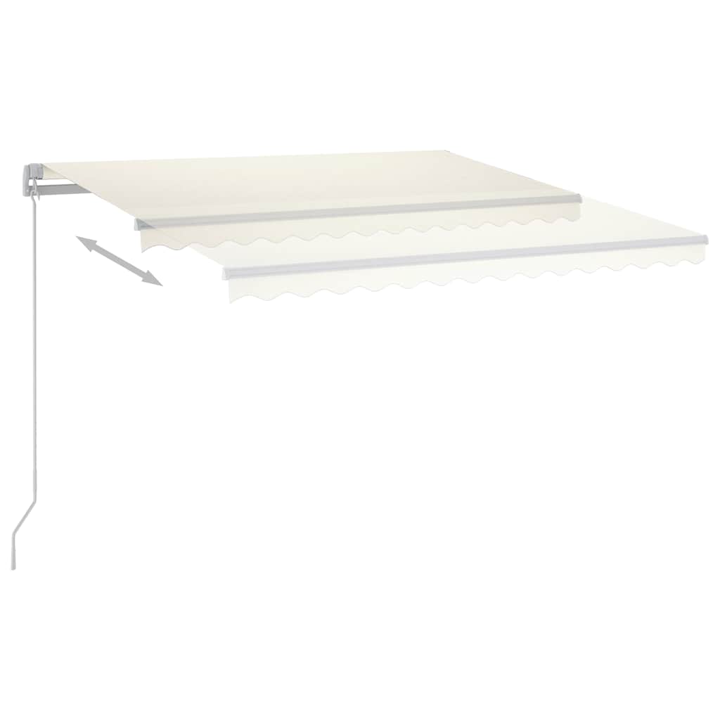 Tenda retrattile Crema 300 x 250 cm Tessuto e Alluminio