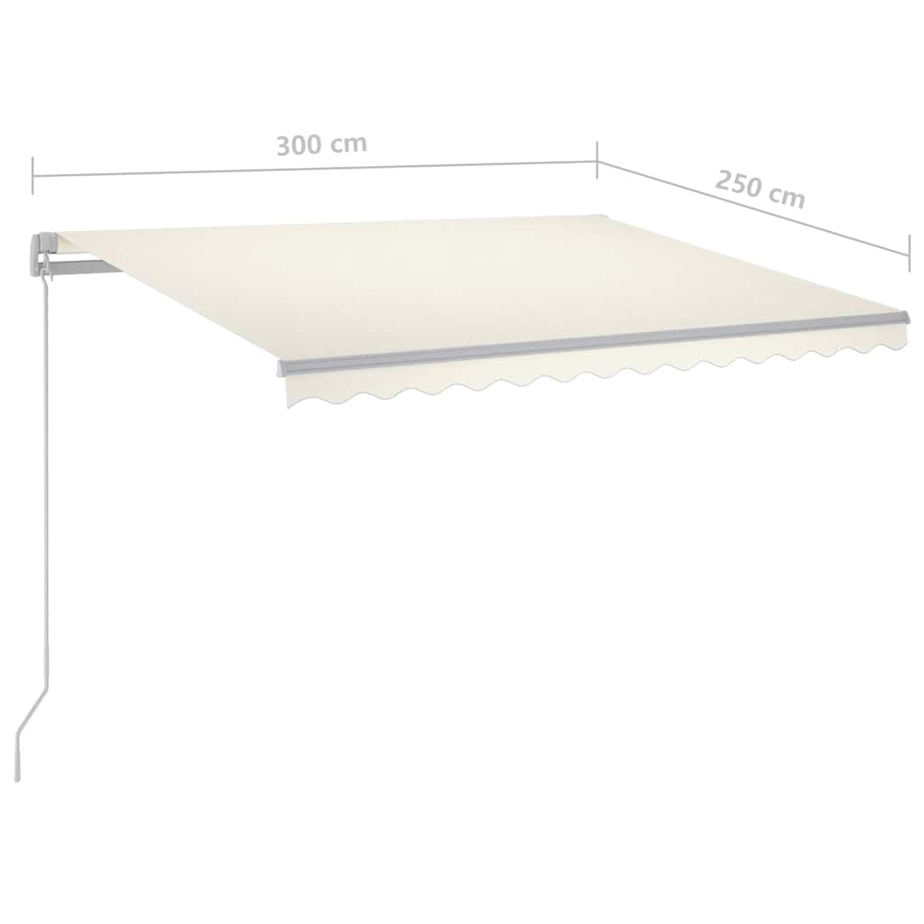Tenda retrattile Crema 300 x 250 cm Tessuto e Alluminio