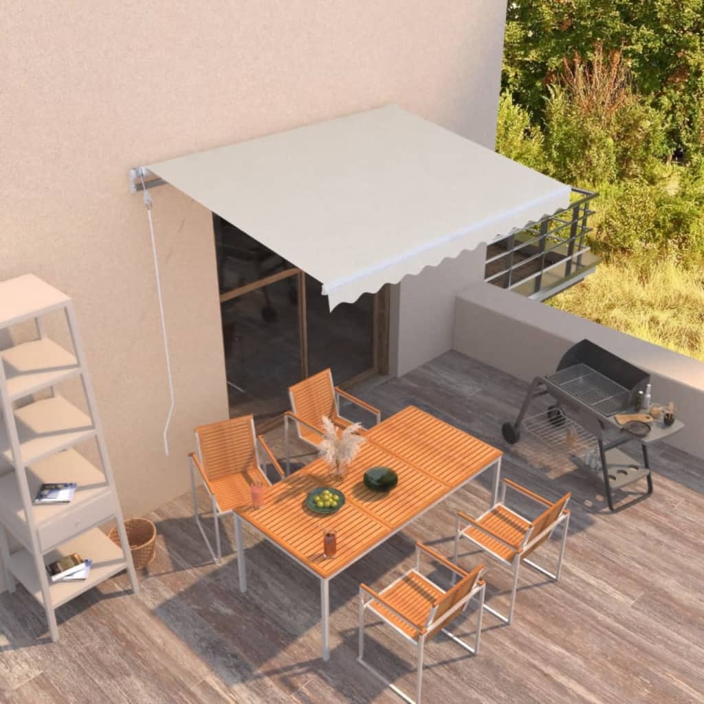 Tenda retrattile Crema 350 x 250 cm Poliestere e Alluminio
