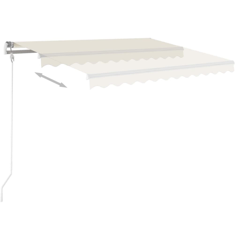 Tenda retrattile Crema 350 x 250 cm Poliestere e Alluminio