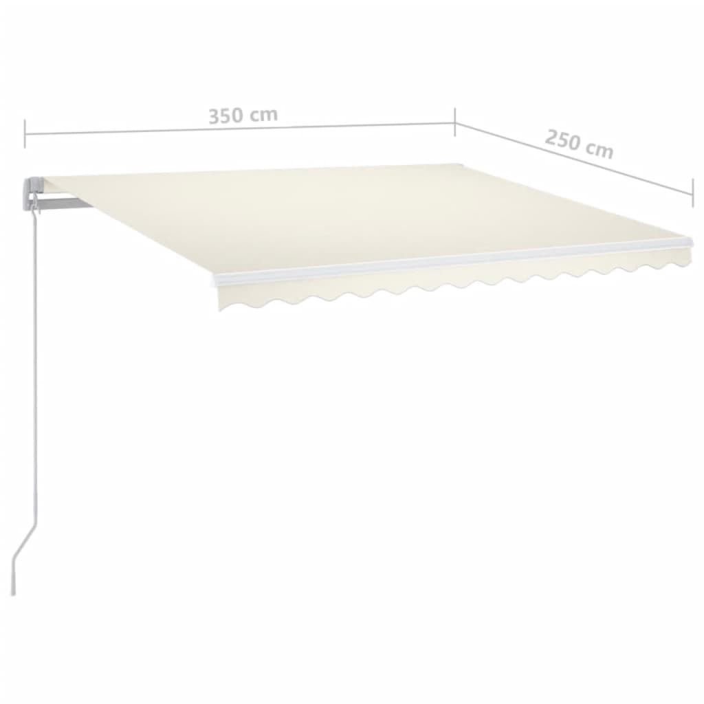Tenda retrattile Crema 350 x 250 cm Poliestere e Alluminio