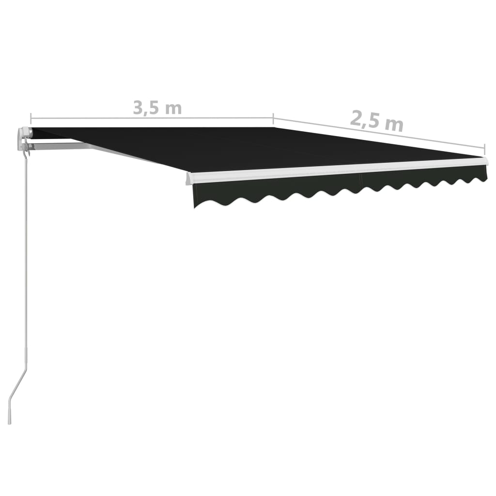 Tenda da Sole Retrattile Manuale 350x250 cm Antracite