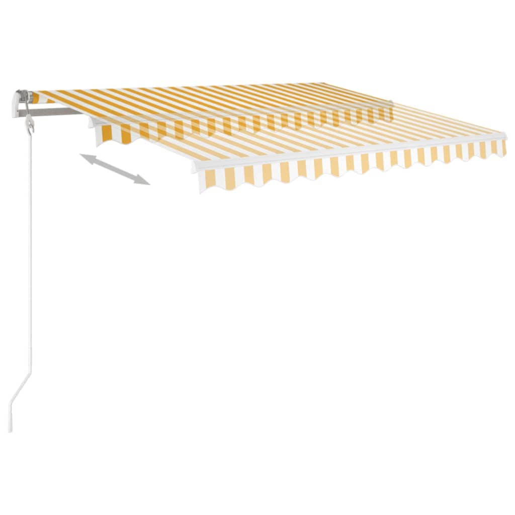 Tenda da Sole Retrattile Automatica 350x250 cm Gialla e Bianca