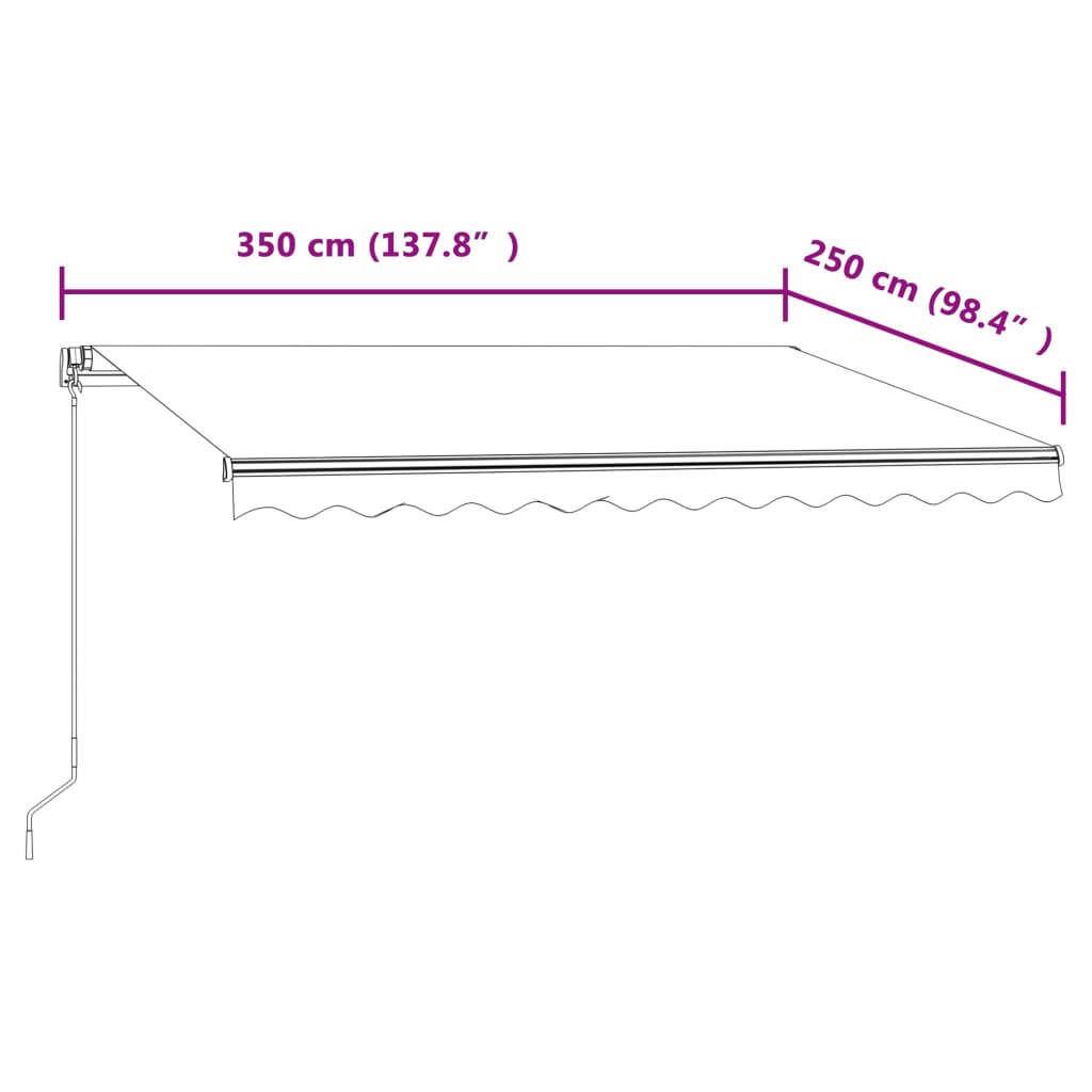 Tenda da Sole Retrattile Automatica 350x250 cm Gialla e Bianca
