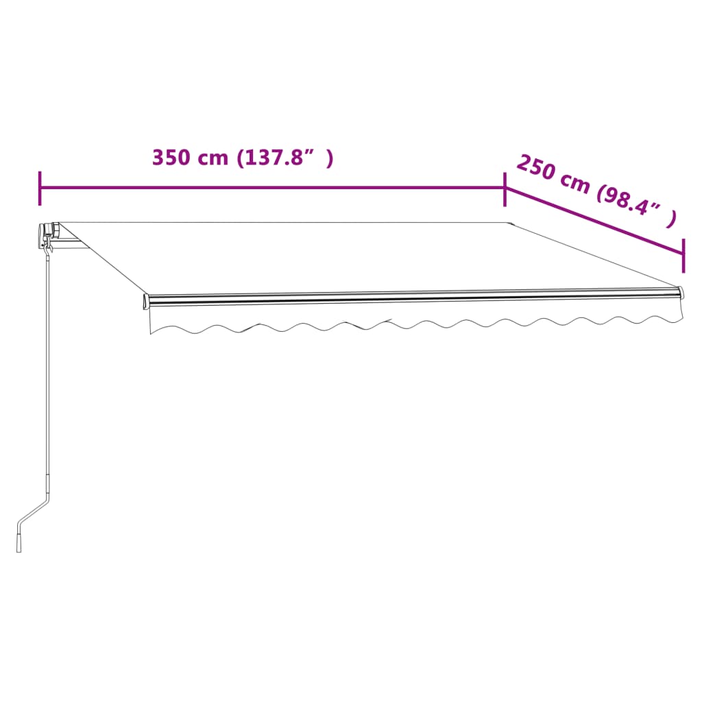 Tenda da Sole Retrattile Automatica 350x250 cm Arancio Marrone