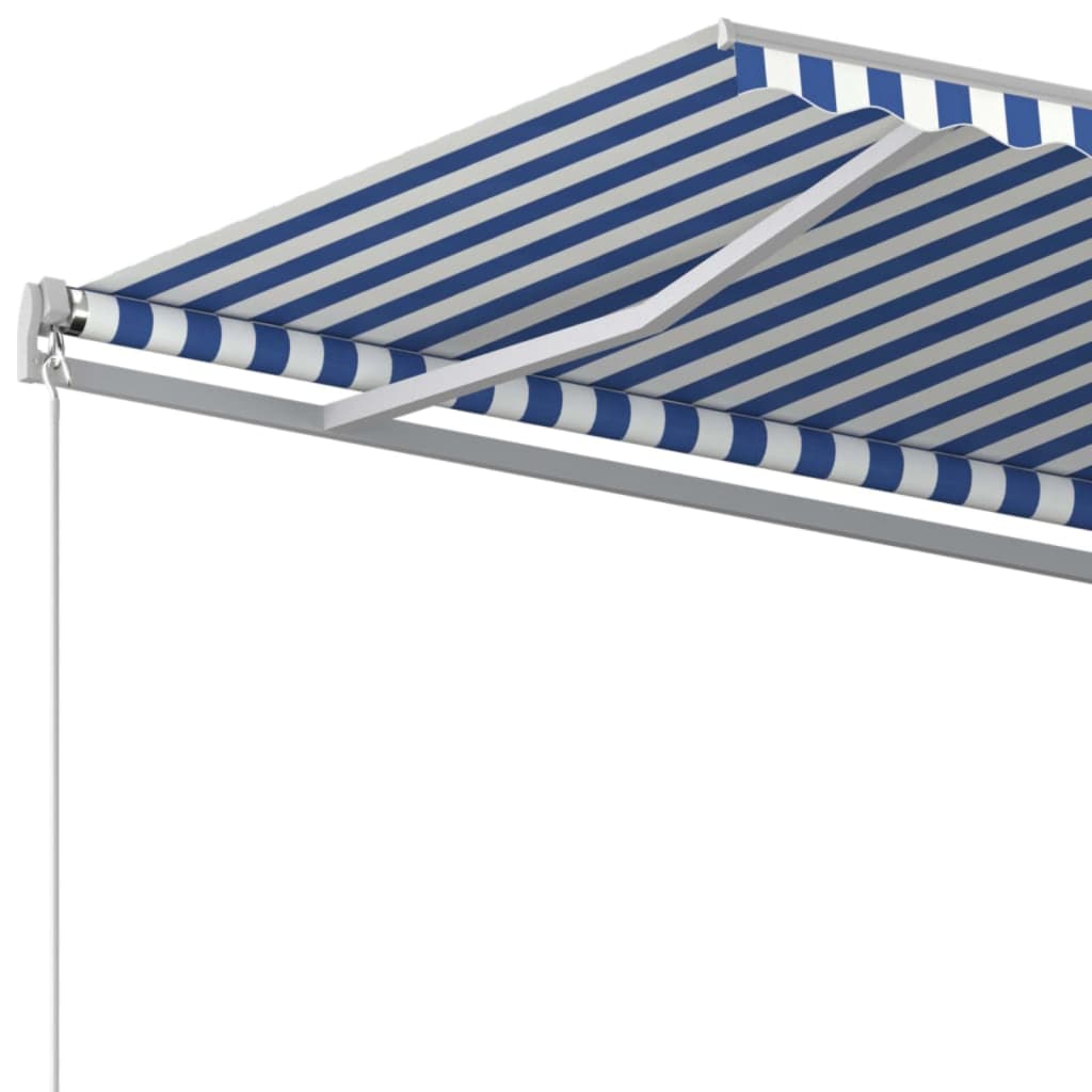 Tenda da Sole Retrattile Manuale 400x300 cm Blu e Bianca
