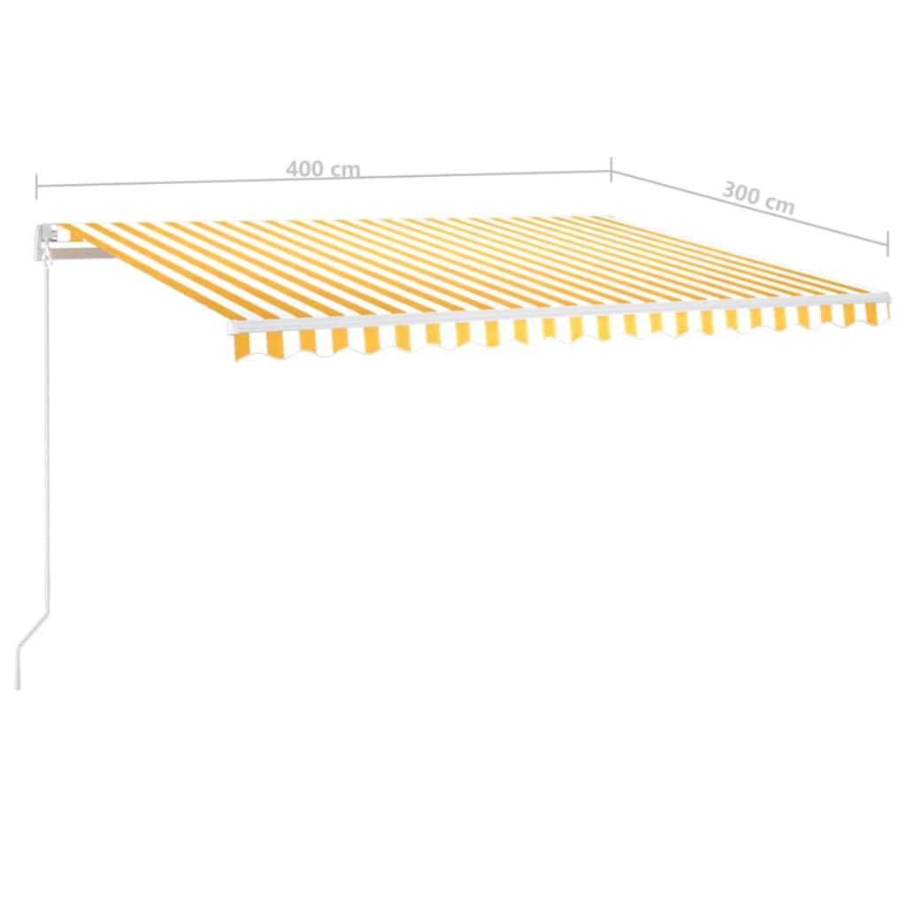 Tenda da Sole Retrattile Manuale 400x300 cm Gialla e Bianca