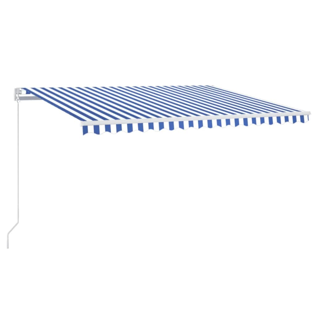 Tenda retrattile Blu e Bianco 400 × 300 cm Tessuto e Alluminio