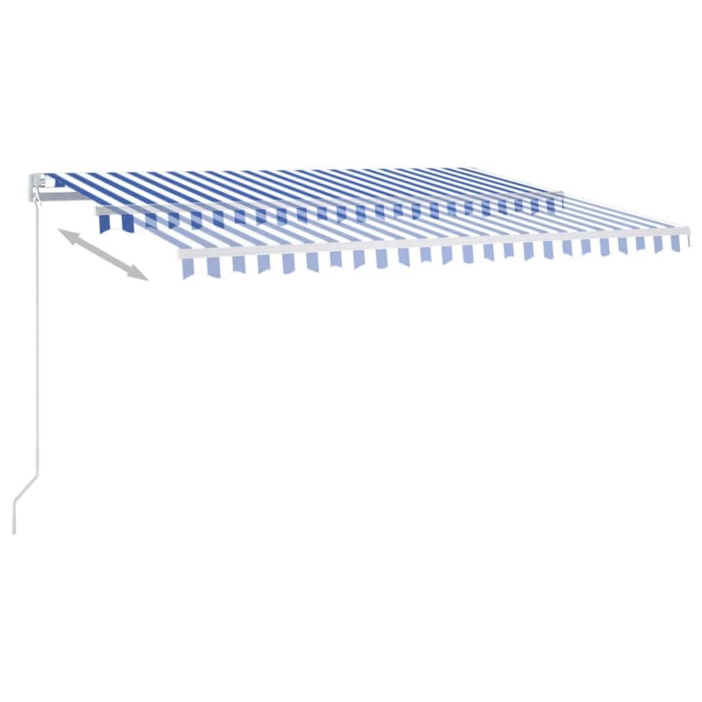 Tenda retrattile Blu e Bianco 400 × 300 cm Tessuto e Alluminio