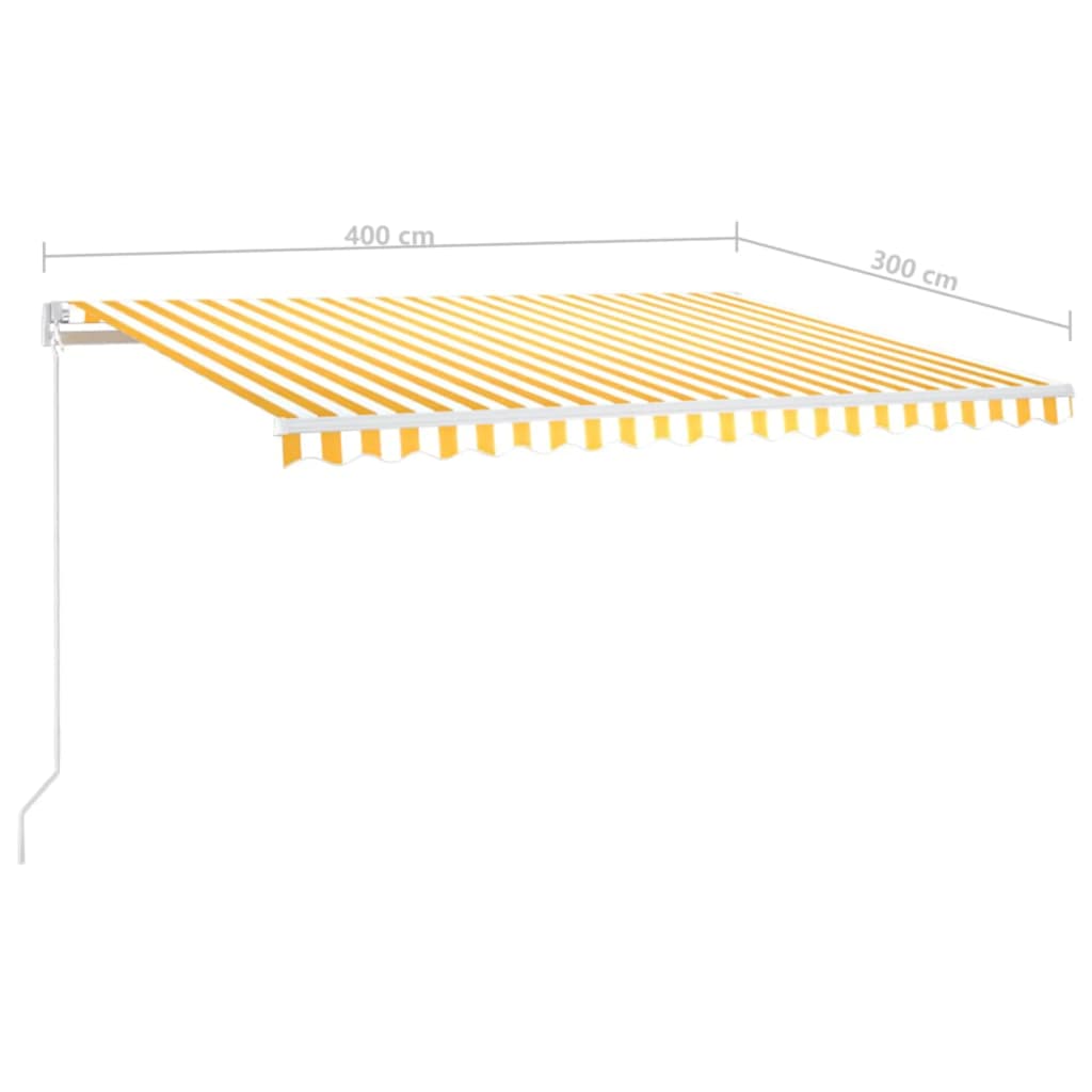 Tenda retrattile Giallo 400 × 300 cm Tessuto e Alluminio