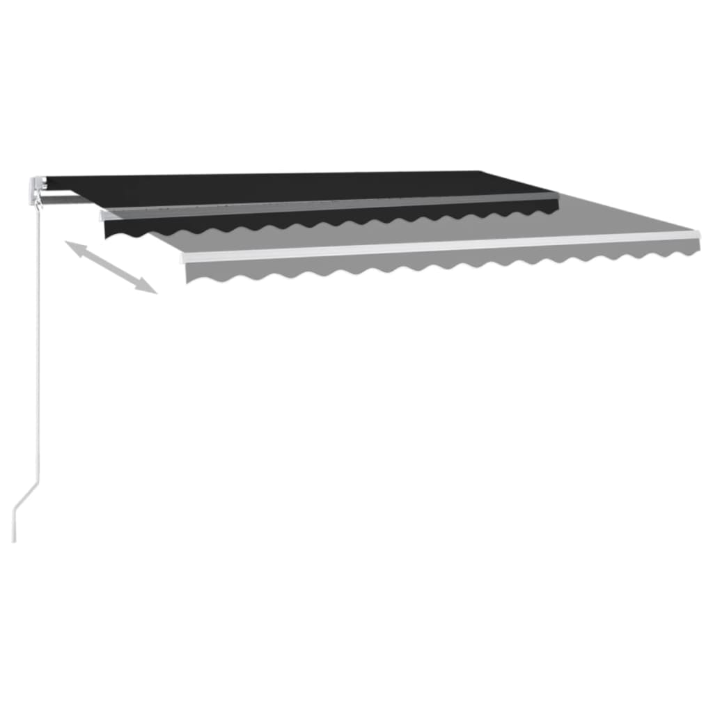 Tenda retrattile Antracite 400 × 300 cm Tessuto e Alluminio
