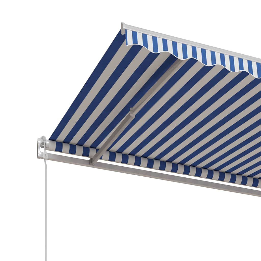 Tenda da Sole Retrattile Automatica 400x300 cm Blu e Bianca
