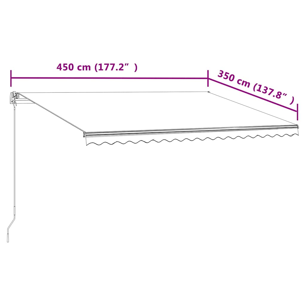 Tenda da Sole Retrattile Automatica 400x300 cm Blu e Bianca