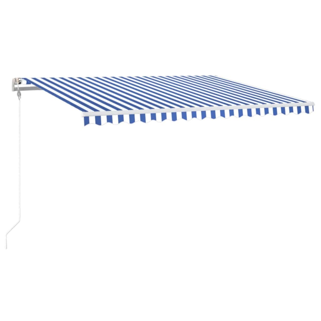 Tenda Automatica con Sensore Vento e LED 400x300 cm Blu Bianca