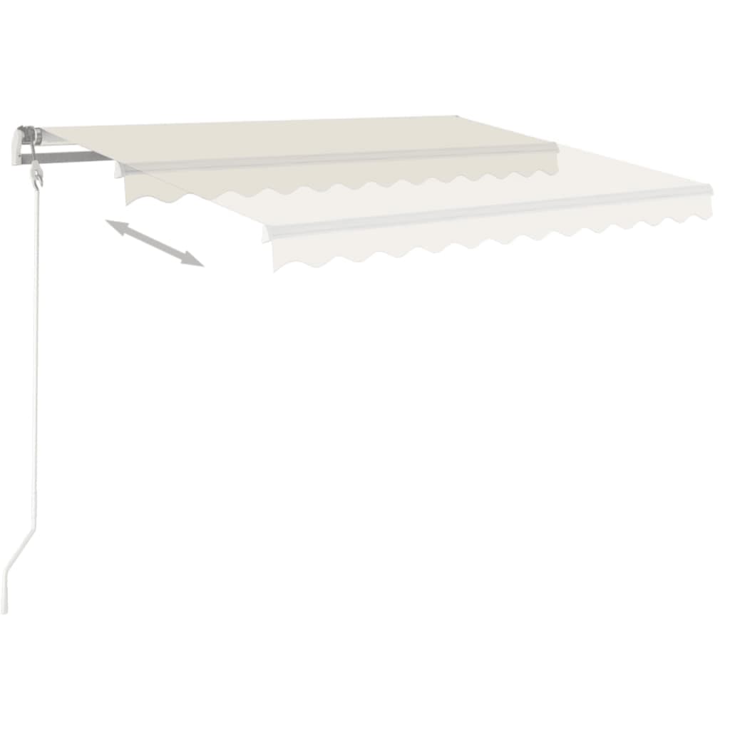 Tenda retrattile Crema 450 × 300 cm Poliestere e Alluminio