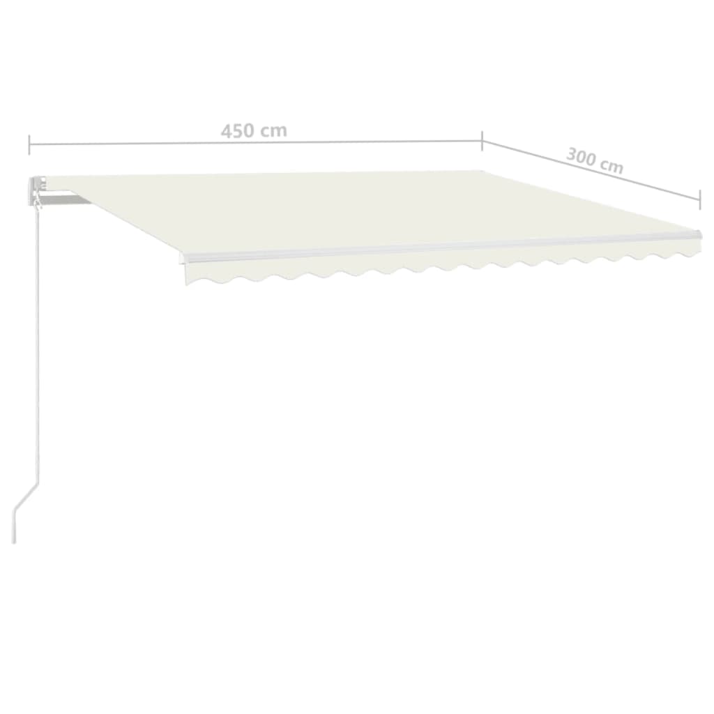 Tenda retrattile Crema 450 × 300 cm Poliestere e Alluminio