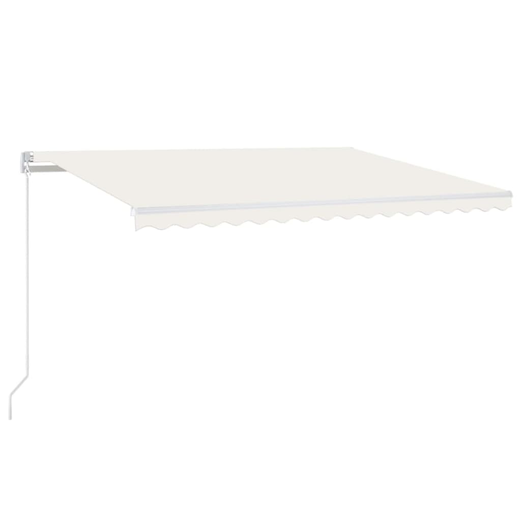 Tenda retrattile Crema 450 × 300 cm Tessuto e Alluminio