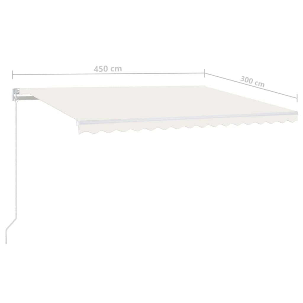 Tenda retrattile Crema 450 × 300 cm Tessuto e Alluminio