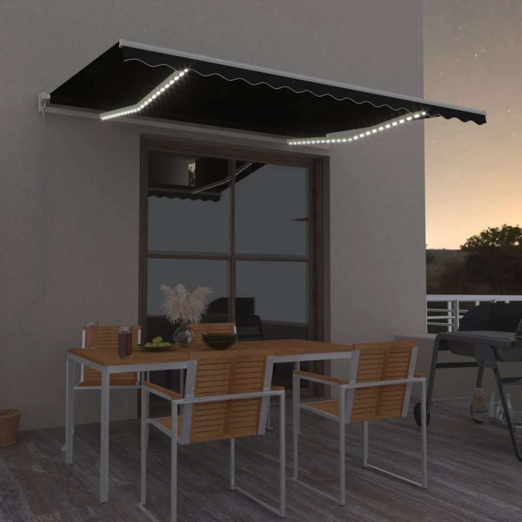 Tenda retrattile Antracite 450 × 300 cm Tessuto e Alluminio