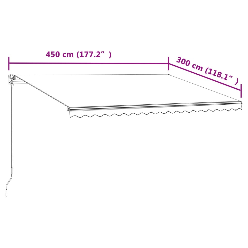 Tenda da Sole Retrattile Automatica 450x300 cm Antracite