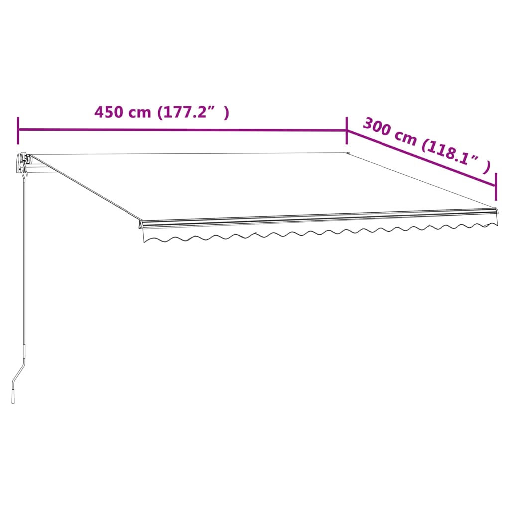 Tenda da Sole Retrattile Automatica 450x300 cm Arancio Marrone