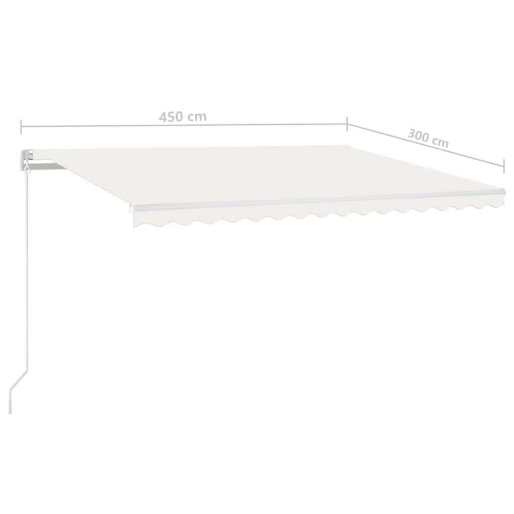 Tenda Automatica con Sensore Vento e LED 450x300 cm Crema