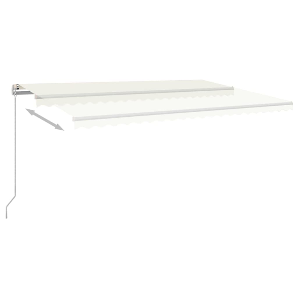 Tenda retrattile Crema 500 × 300 cm Poliestere e Alluminio