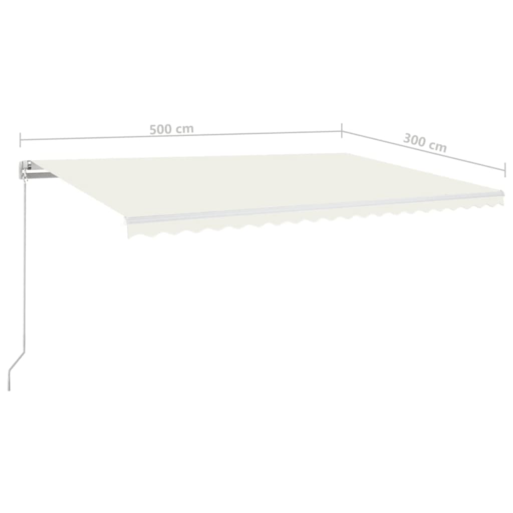 Tenda retrattile Crema 500 × 300 cm Poliestere e Alluminio