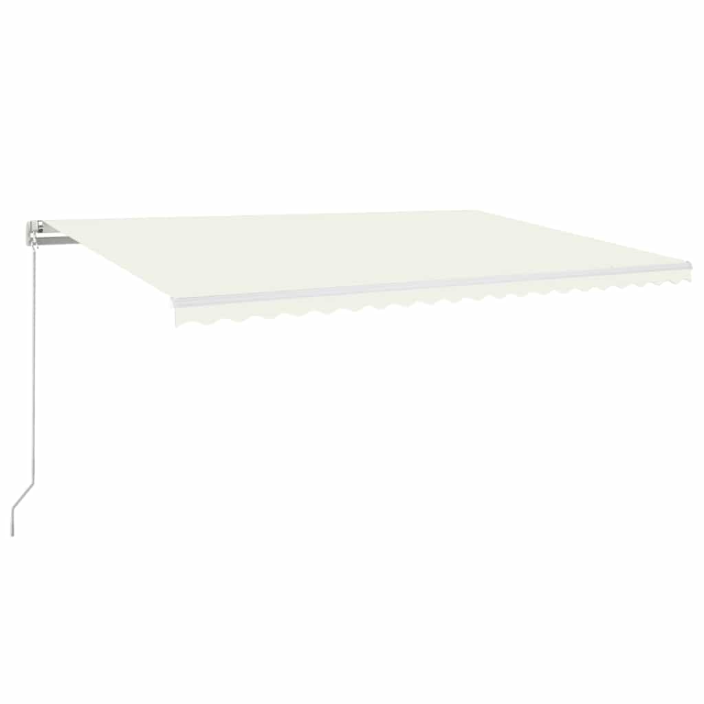 Tenda retrattile Crema 500 × 300 cm Tessuto e Alluminio