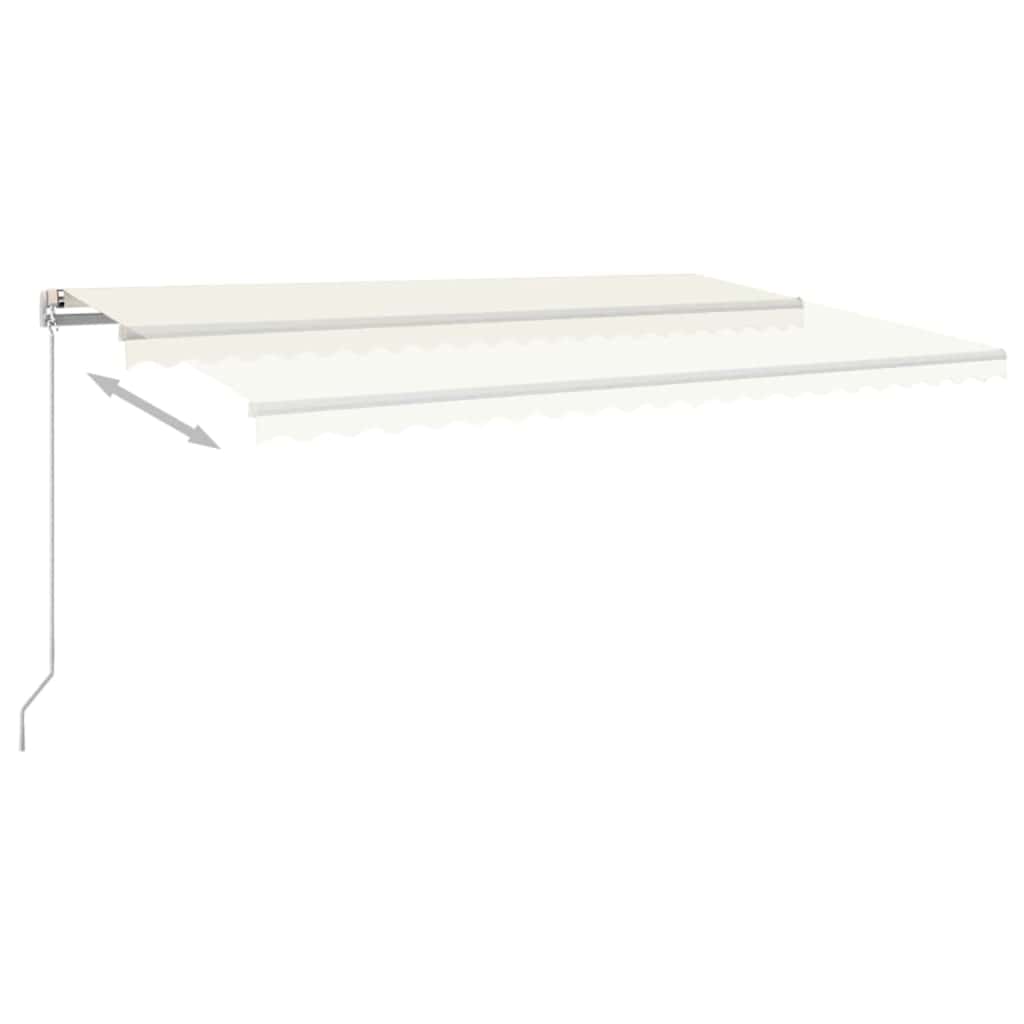 Tenda retrattile Crema 500 × 300 cm Tessuto e Alluminio