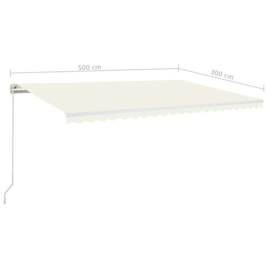 Tenda retrattile Crema 500 × 300 cm Tessuto e Alluminio