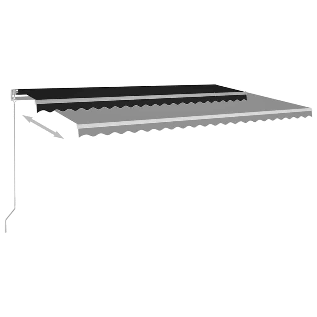 Tenda retrattile Antracite 500 × 300 cm Tessuto e Alluminio