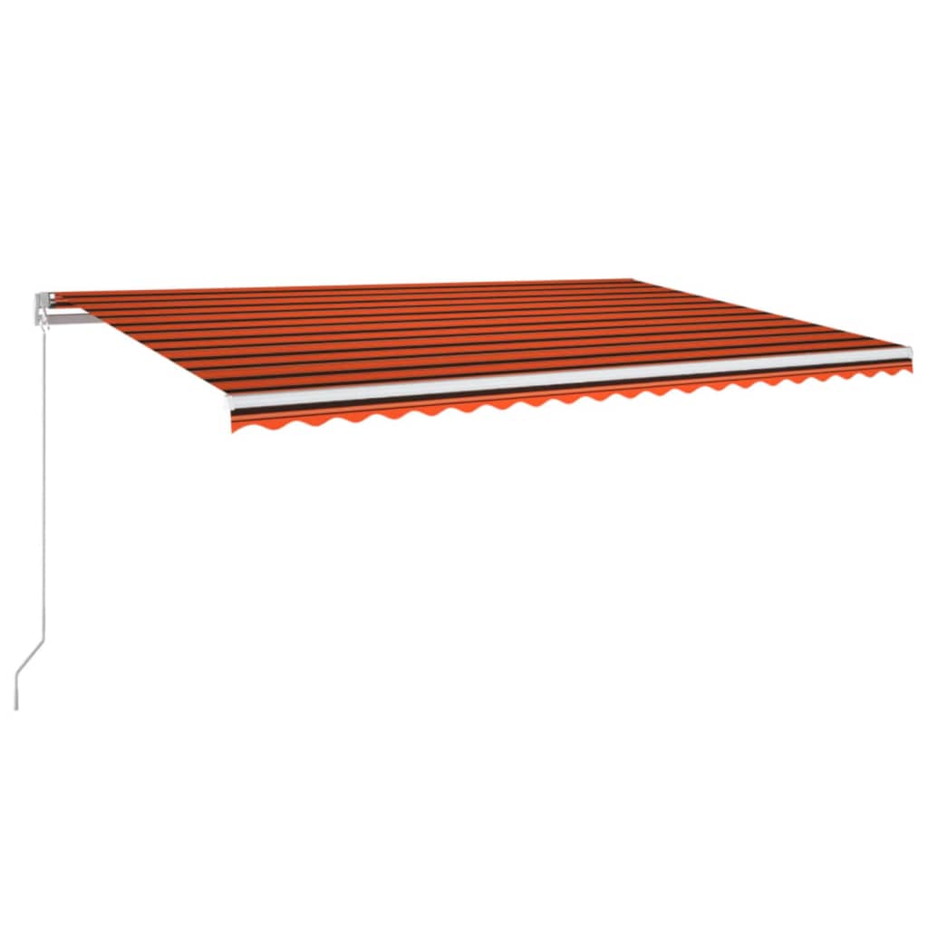 Tenda Sole Retrattile Manuale LED 500x300 cm Arancione Marrone