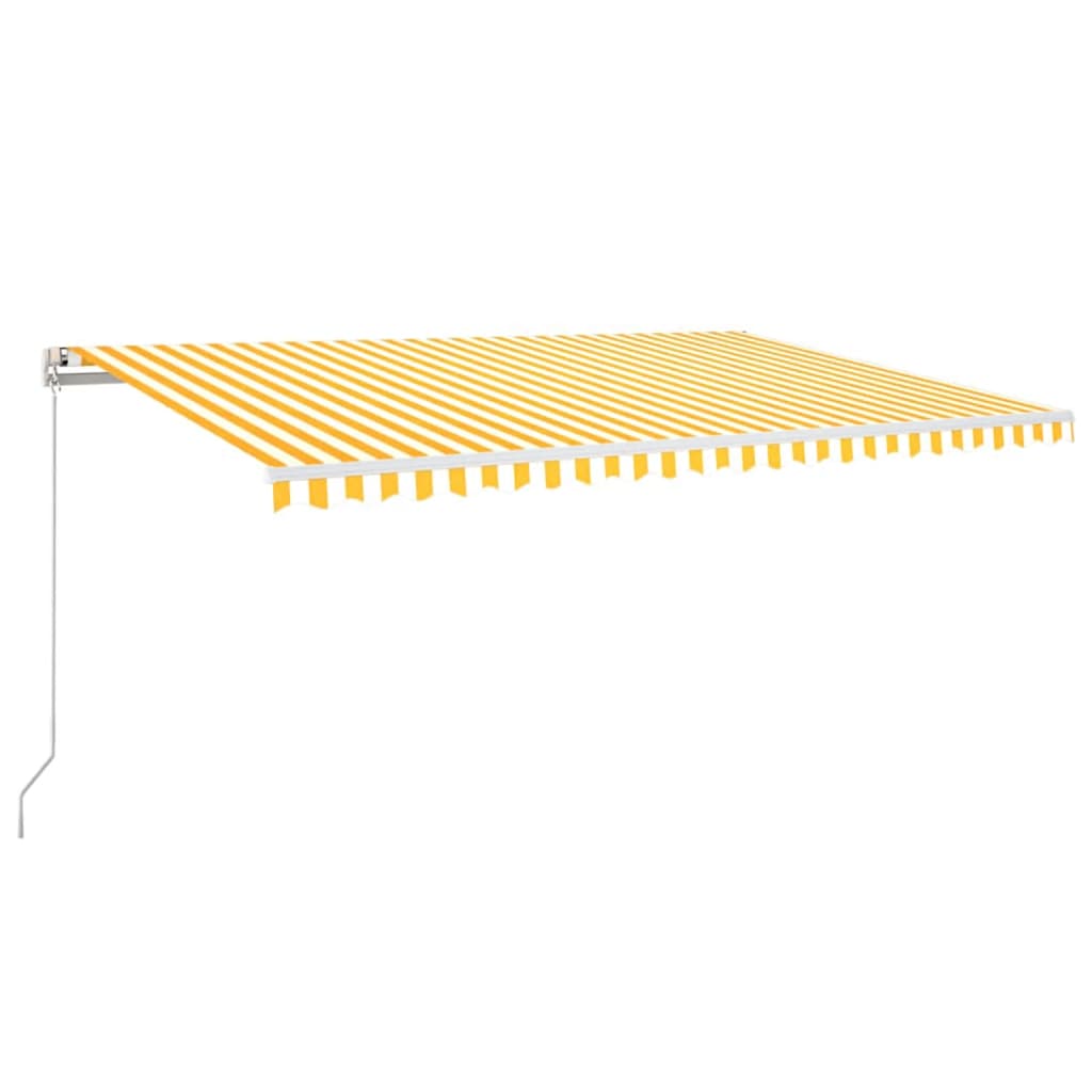 Tenda Automatica Sensore Vento e LED 500x300 cm Gialla Bianca